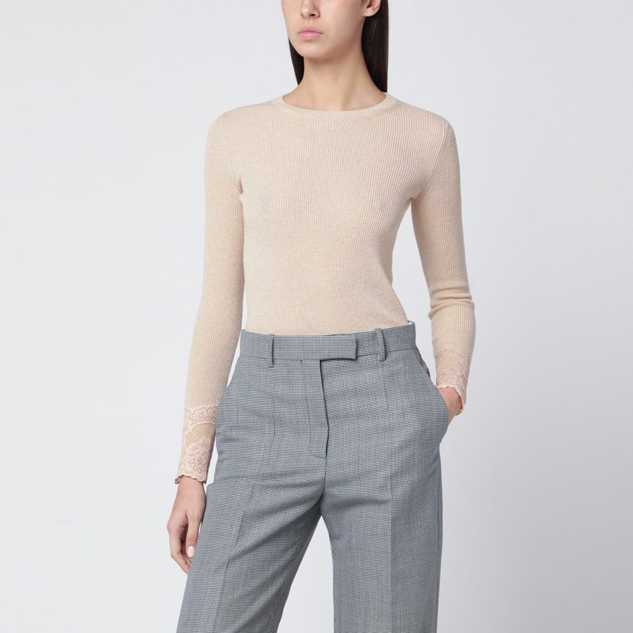 Valentino Garavani Maglia color alabastro in cashmere