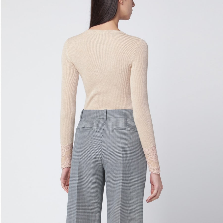 Valentino Garavani Maglia color alabastro in cashmere, view 3