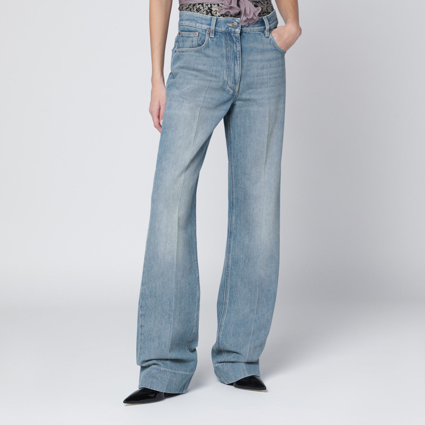Valentino Garavani Jeans blu chiaro effetto slavato