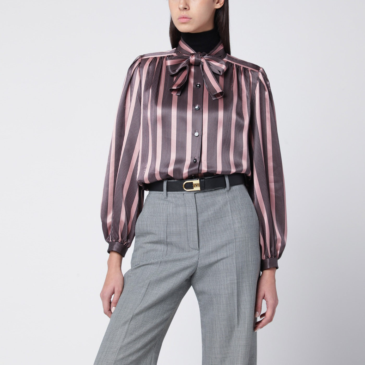 Valentino Garavani Camicia a righe in Crepe de Chine
