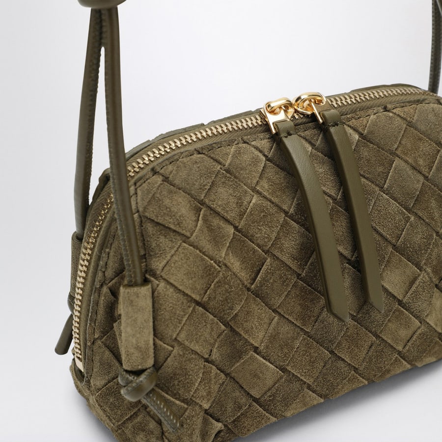 Bottega Veneta Pochette Concert color Mud in suede Intrecciato, view 6