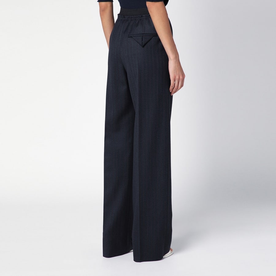 Bottega Veneta Pantalone a righe nero/blu in lana, view 4