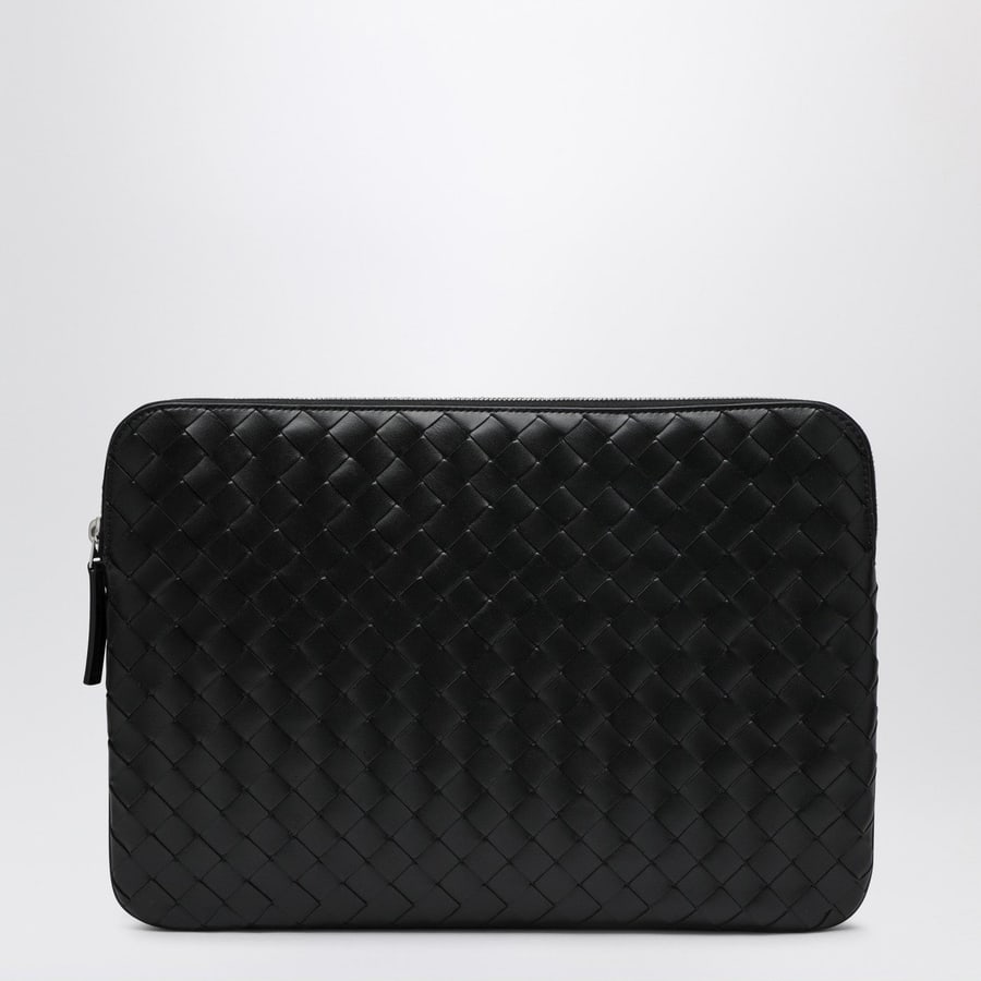 Bottega Veneta Porta documenti Getaway nero in Intrecciato