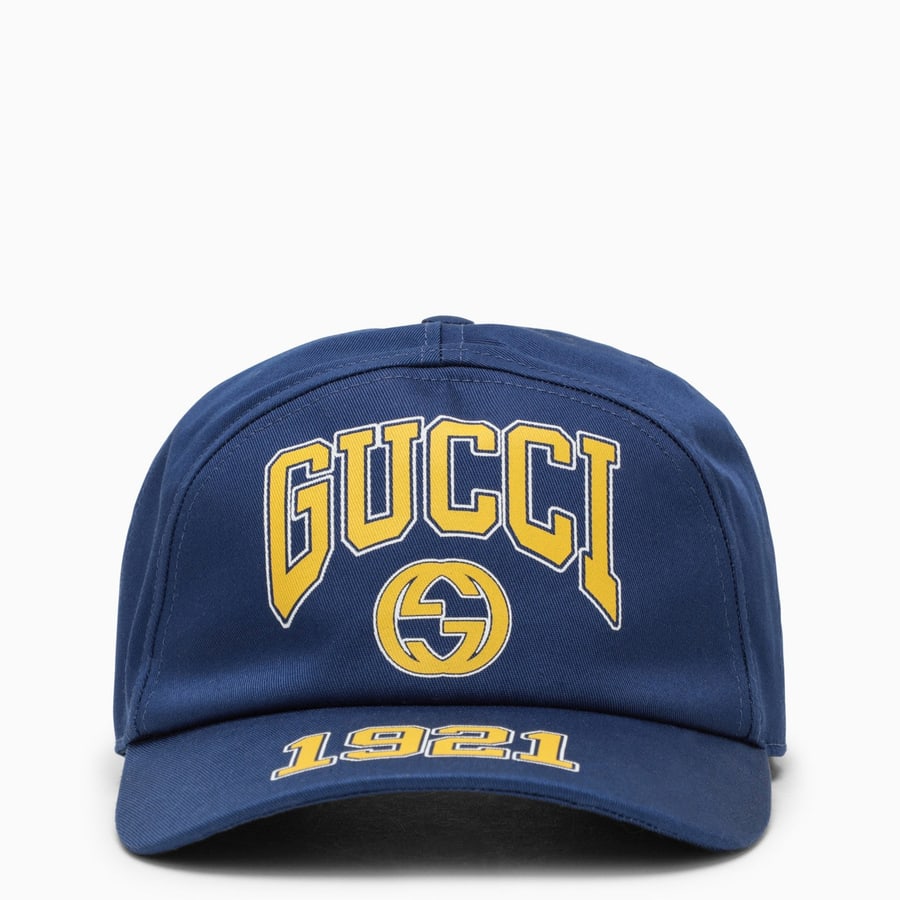 Gucci Cappello da baseball blu con logo