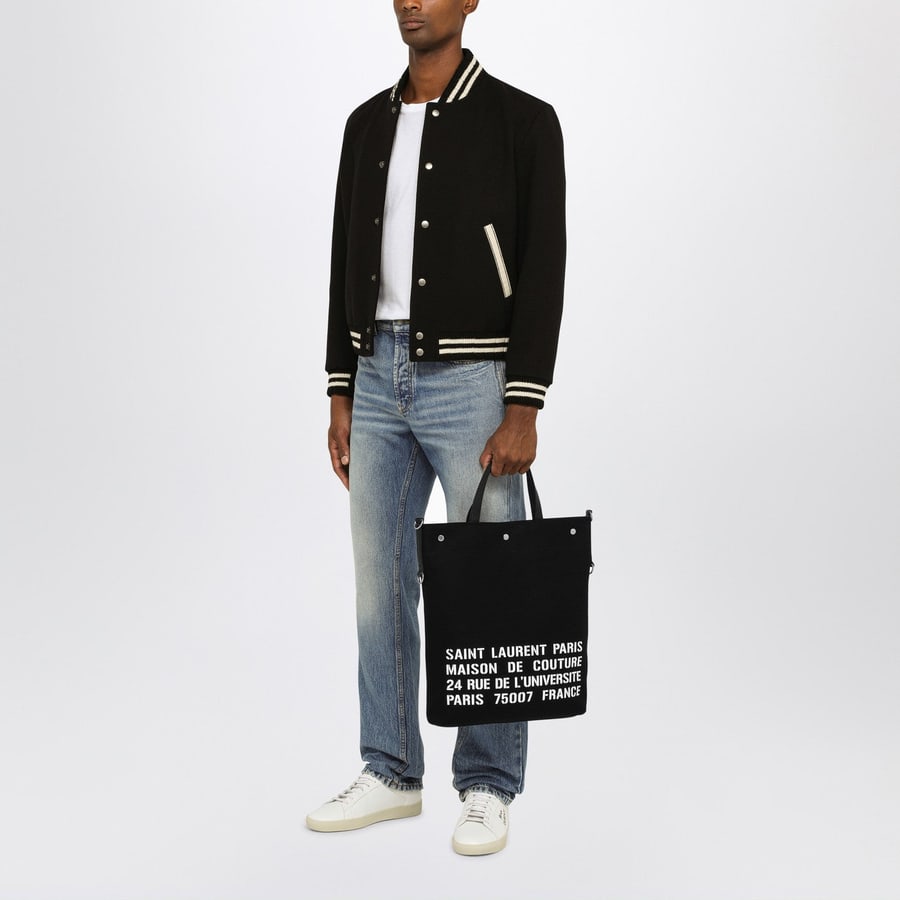 Saint Laurent Borsa tote North/South nera in canvas, view 2