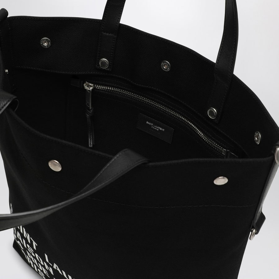 Saint Laurent Borsa tote North/South nera in canvas, view 5