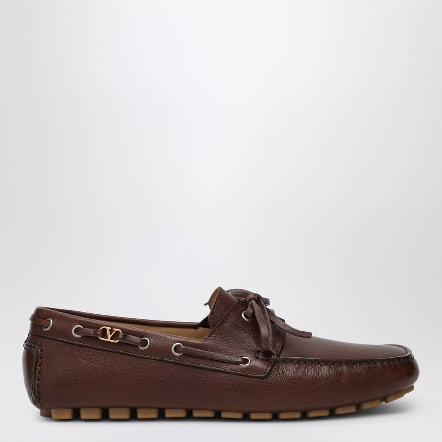Valentino Garavani Mocassino Driver Fantaway in pelle marrone