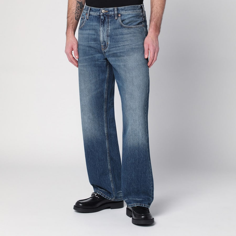Valentino Garavani Jeans blu in denim slavato, view 3
