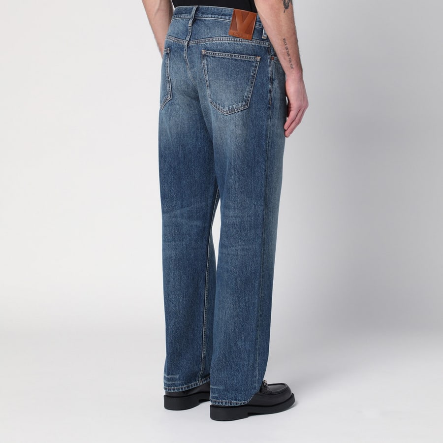 Valentino Garavani Jeans blu in denim slavato, view 4