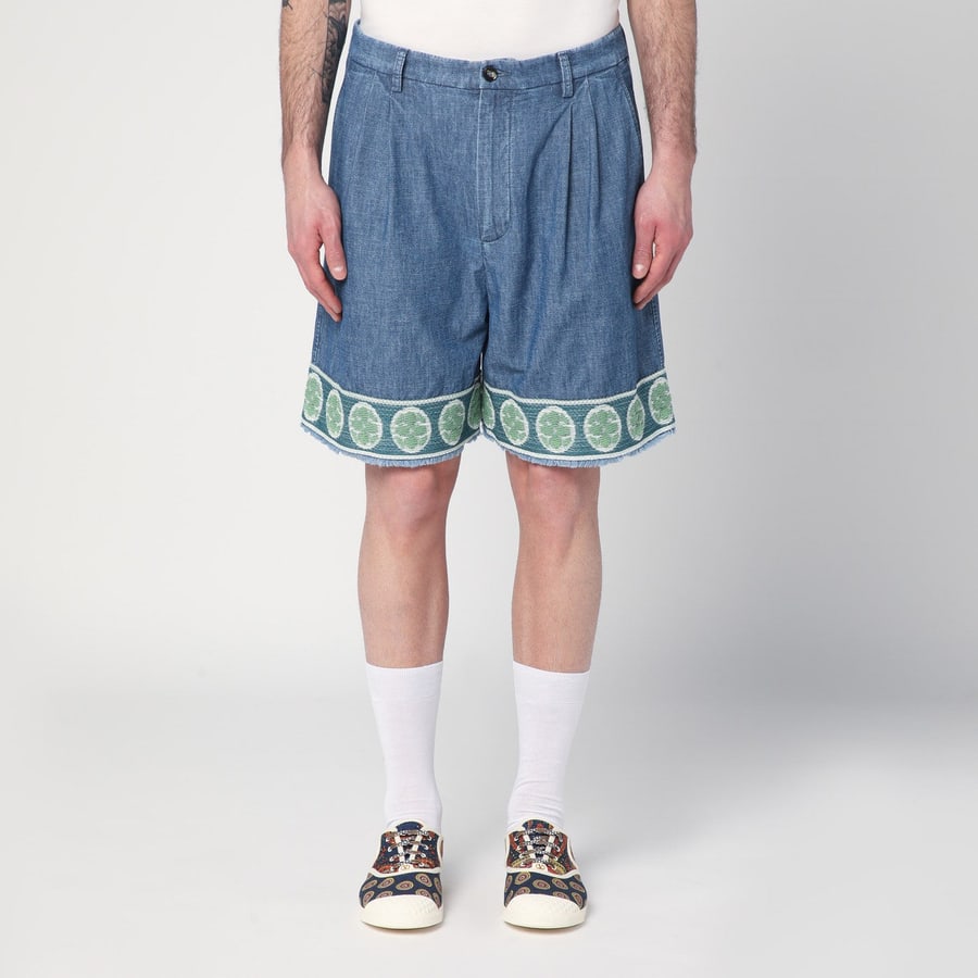 Valentino Garavani Bermuda blu con fondo in jacquard