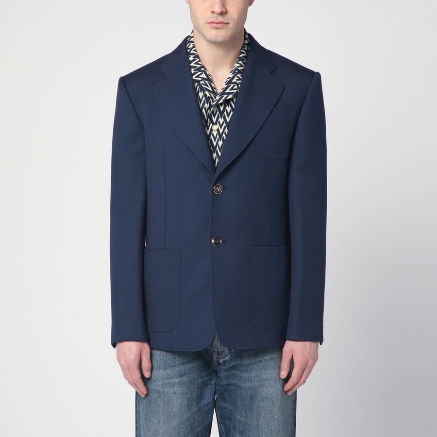 Valentino Garavani Giacca monopetto blu in lana