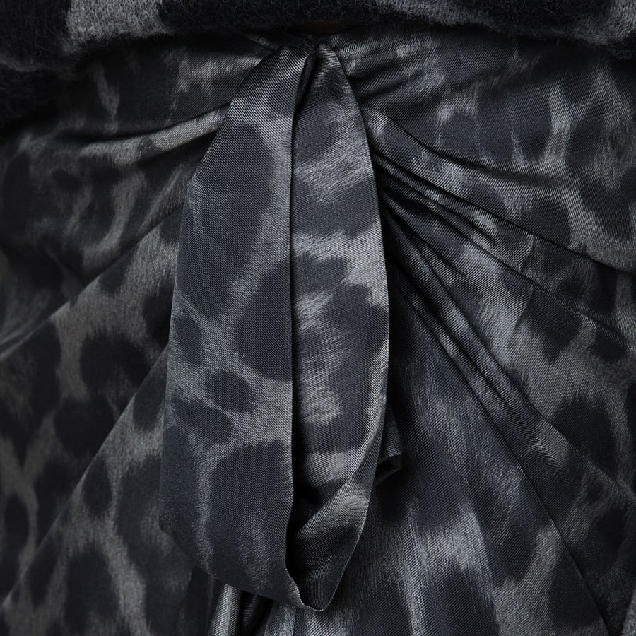 Stella McCartney Gonna midi leopardata con nodo, view 5