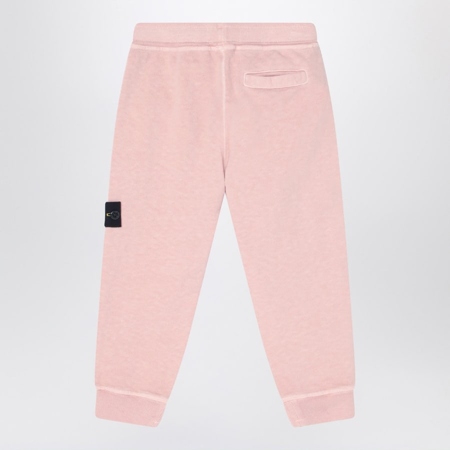 Stone Island Pantalone jogging rosa in cotone, view 2