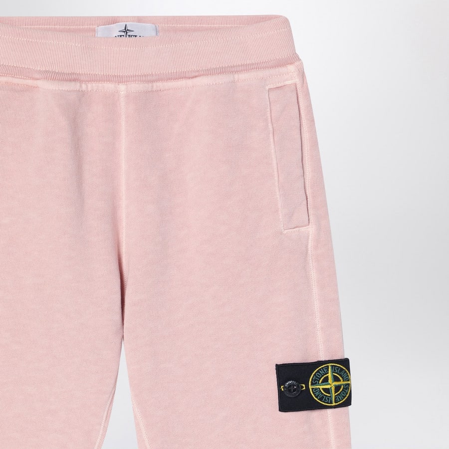 Stone Island Pantalone jogging rosa in cotone, view 3