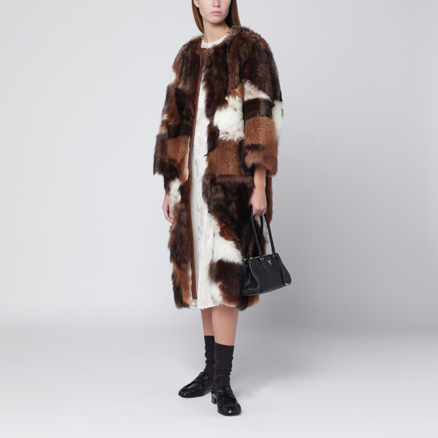Prada Cappotto in montone patchwork, view 2