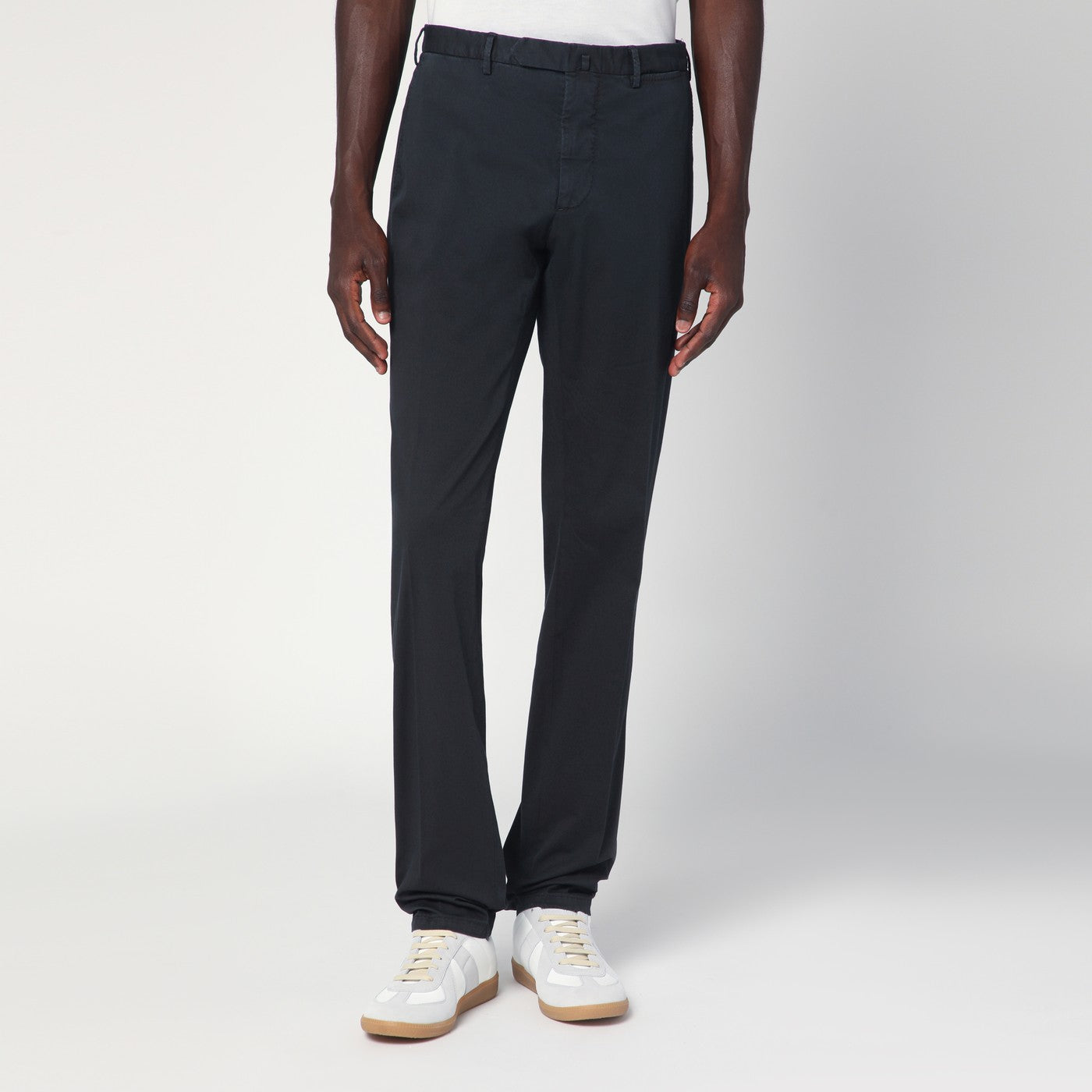 SANTANIELLO Pantalone nero in cotone