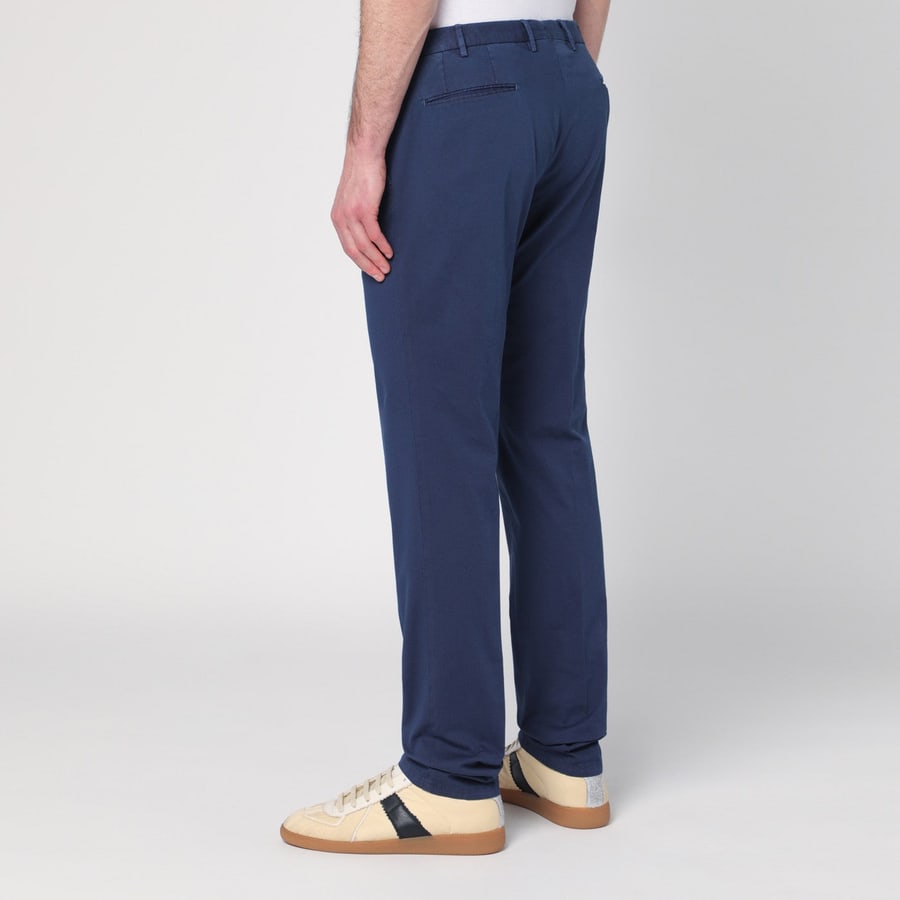 SANTANIELLO Pantalone blu in cotone, view 4