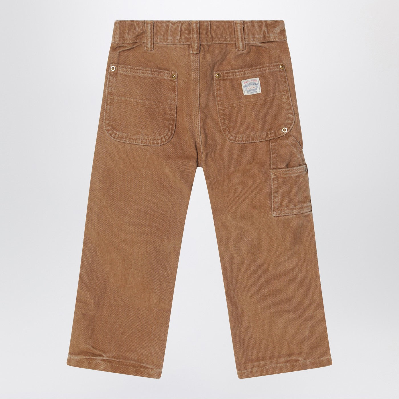 Polo Ralph Lauren Pantaloni marroni effetto vintage in cotone, view 2