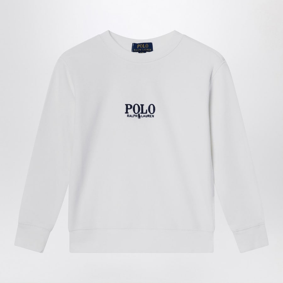 Polo Ralph Lauren Felpa bianca in cotone con logo