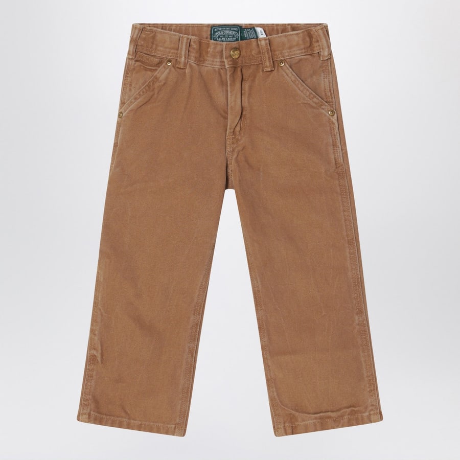Polo Ralph Lauren Pantaloni marroni effetto vintage in cotone
