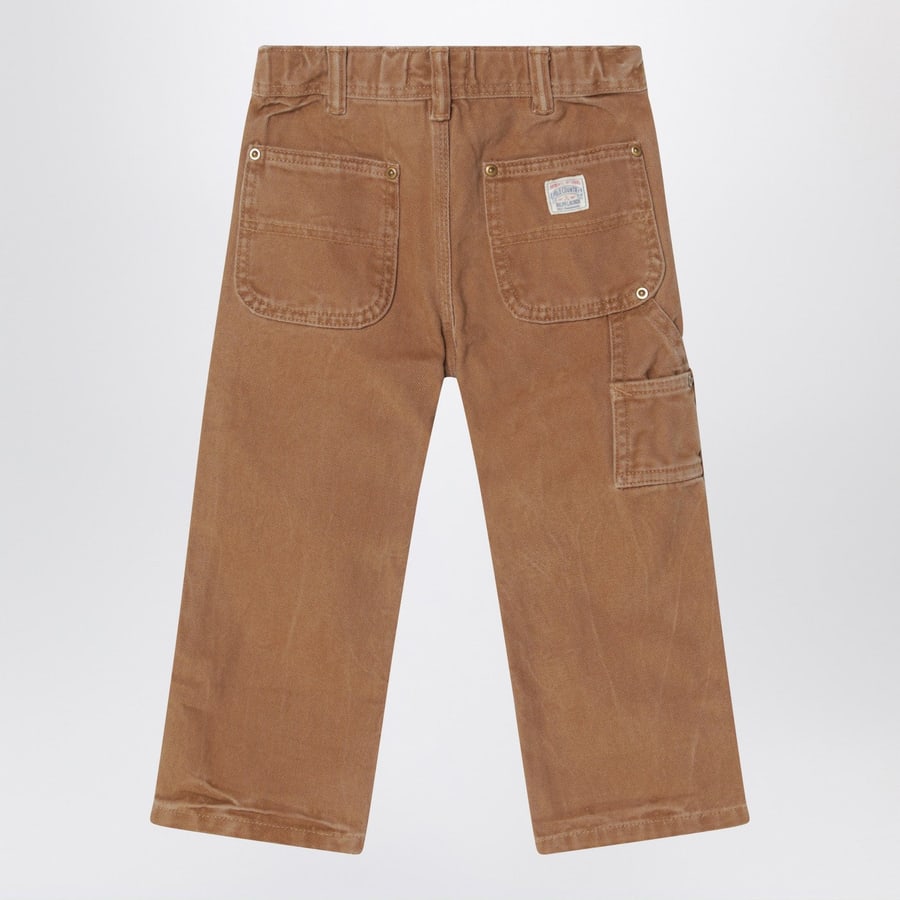 Polo Ralph Lauren Pantaloni marroni effetto vintage in cotone, view 2