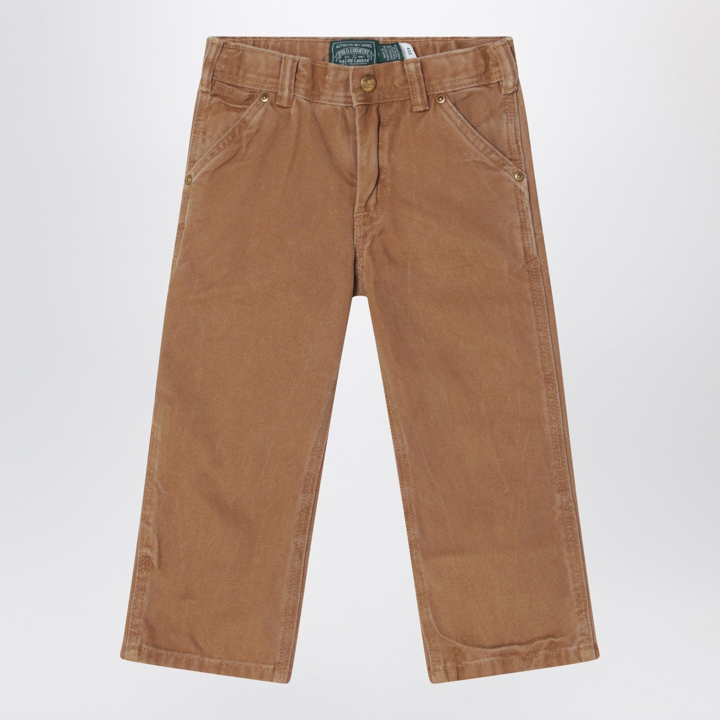 Polo Ralph Lauren Pantaloni marroni effetto vintage in cotone