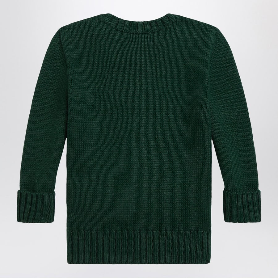 Polo Ralph Lauren Maglione Polo Bear verde muschio in cotone, view 2