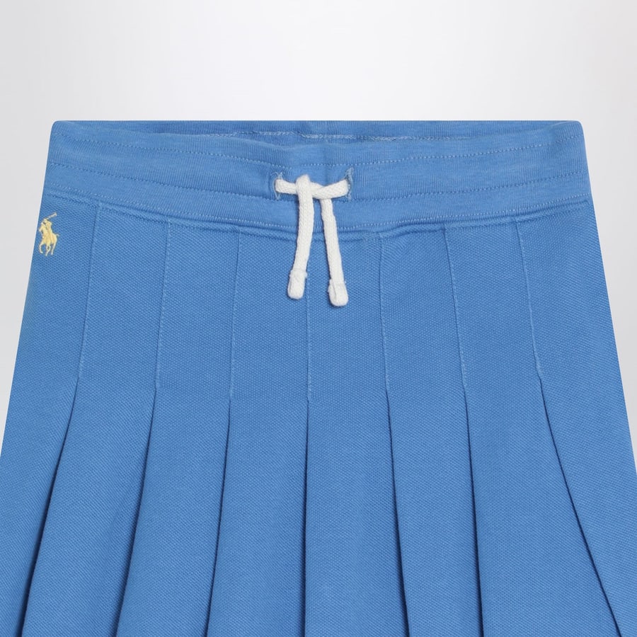 Polo Ralph Lauren Mini gonna a pieghe azzurra, view 3