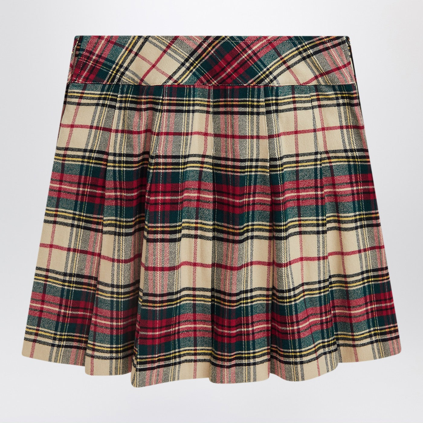 Polo Ralph Lauren Gonna scozzese in twill di cotone crema/rossa, view 2