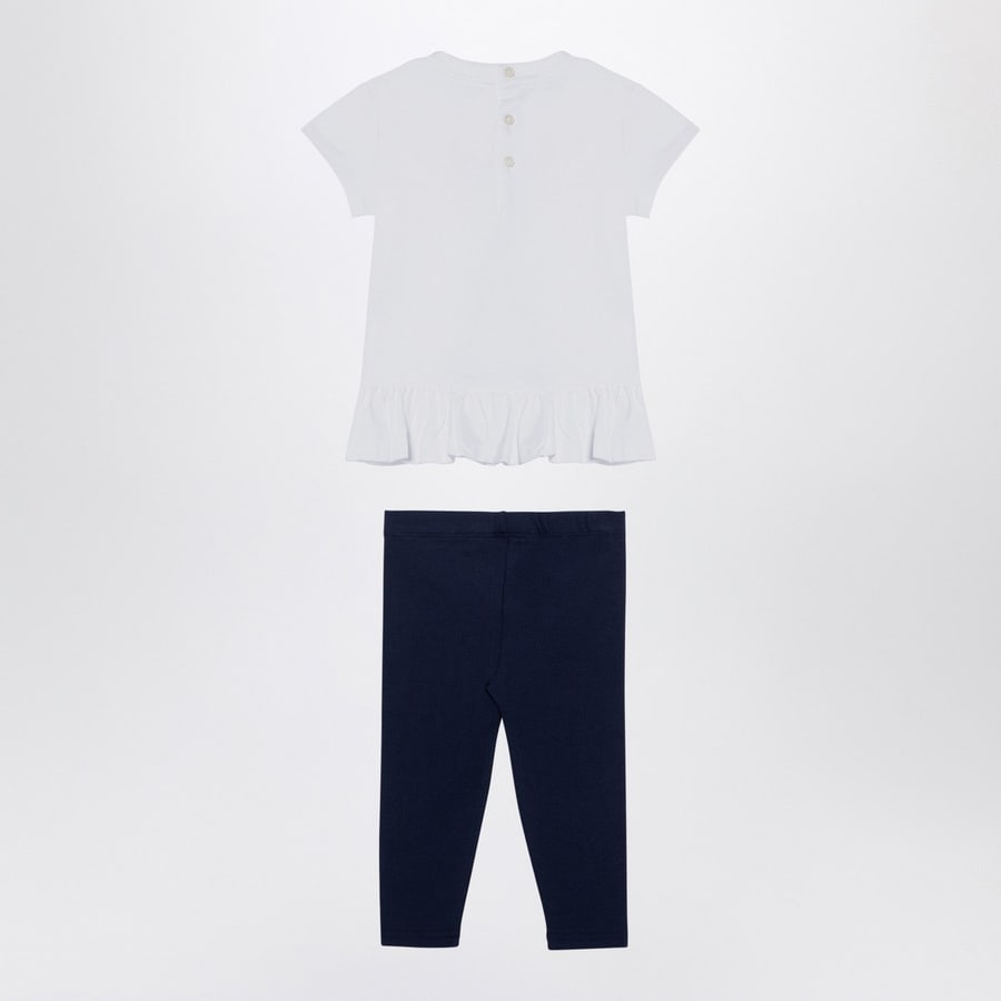 Polo Ralph Lauren Set due pezzi bianco/blu navy in cotone con stampa, view 2