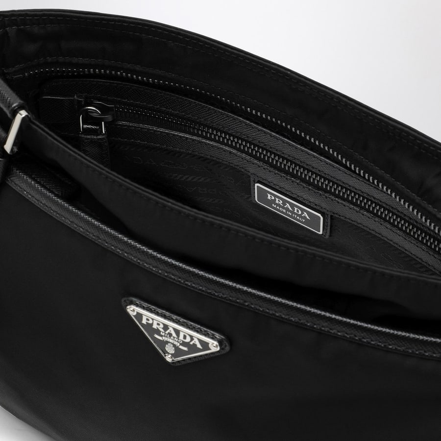 Prada Borsa messenger nera in Re-Nylon, view 5