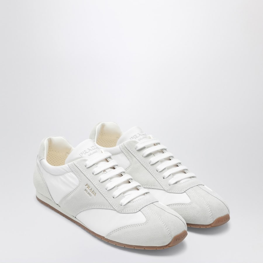 Prada Sneakers in tessuto e suede bianca, view 2