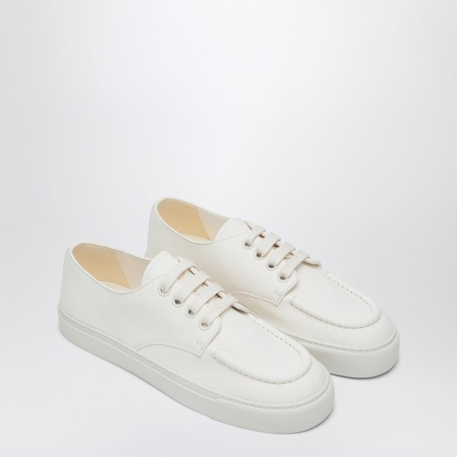 Prada Sneakers avorio in pelle martellata, view 2