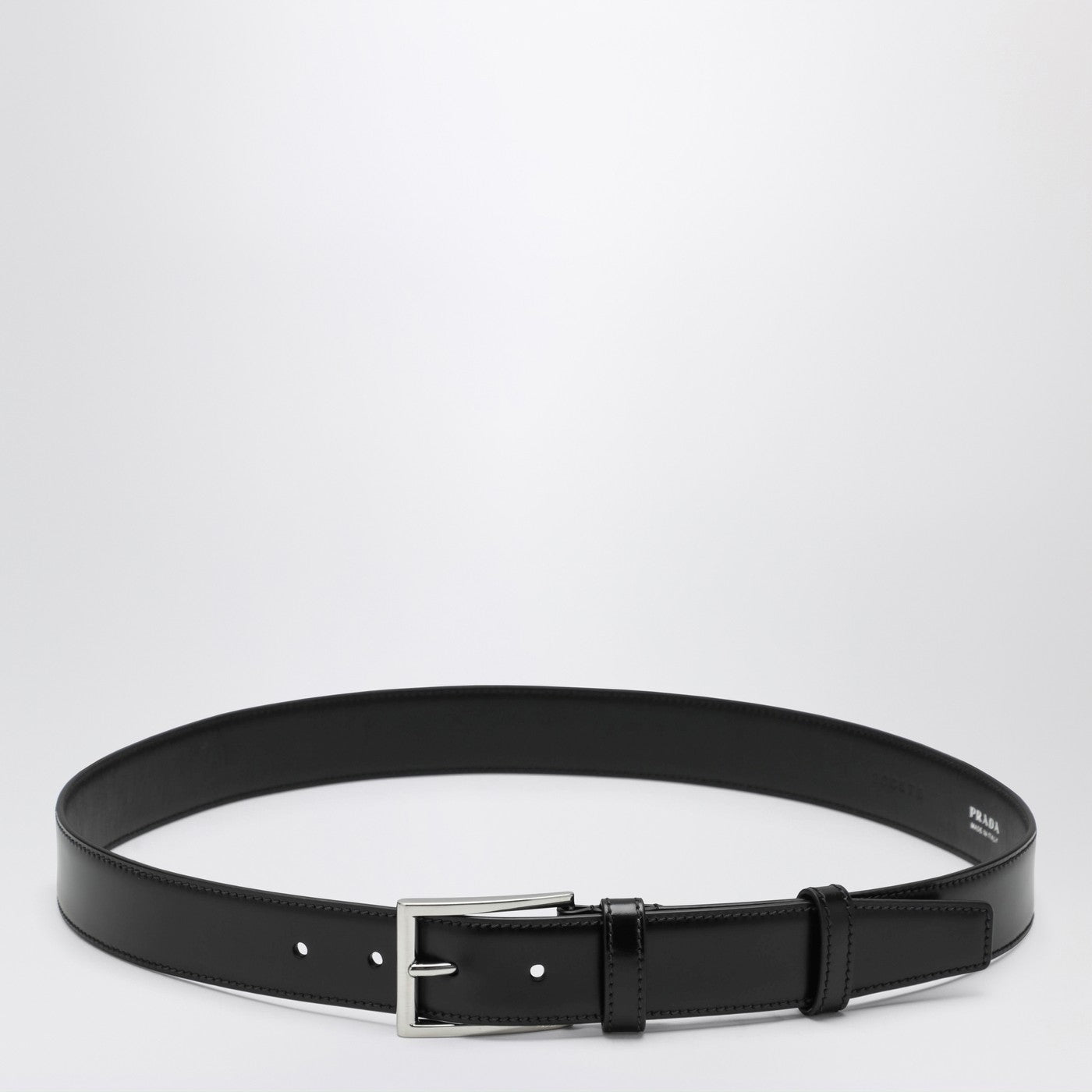 Prada Cintura in pelle spazzolata nera