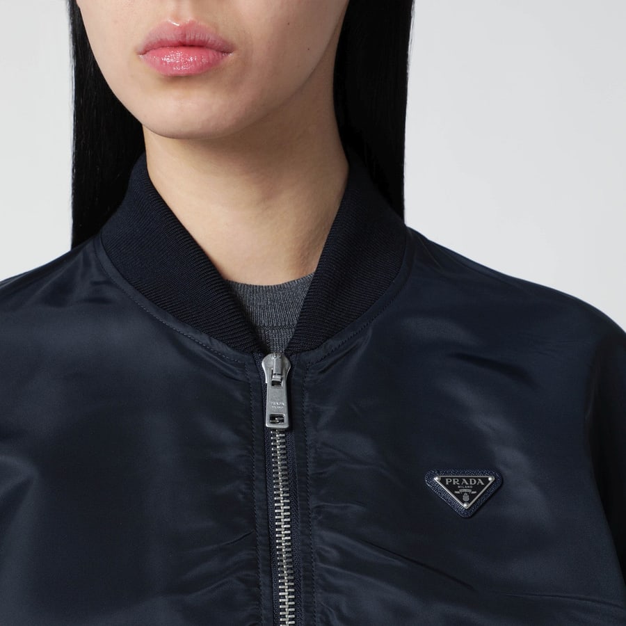 Prada Bomber blu in Re-Nylon, view 4