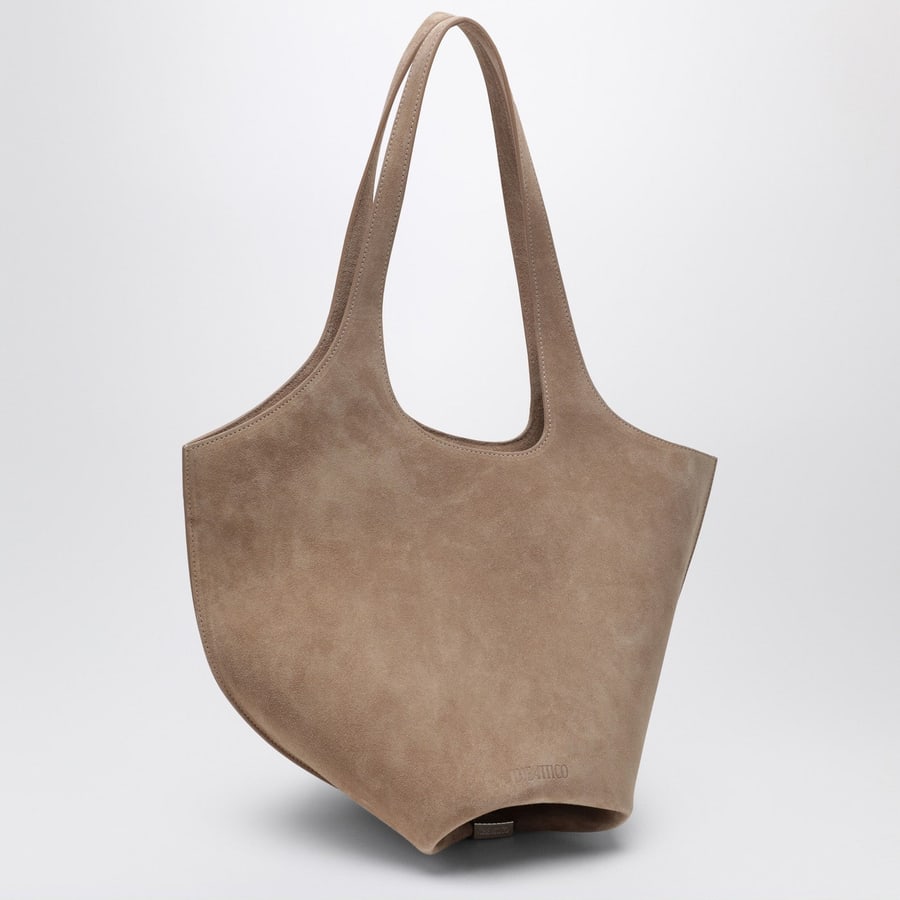 The Attico Borsa La Scoop Medium color tabacco in suede, view 3
