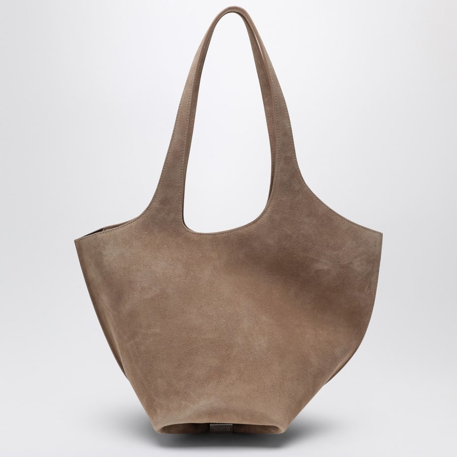 The Attico Borsa La Scoop Medium color tabacco in suede, view 4