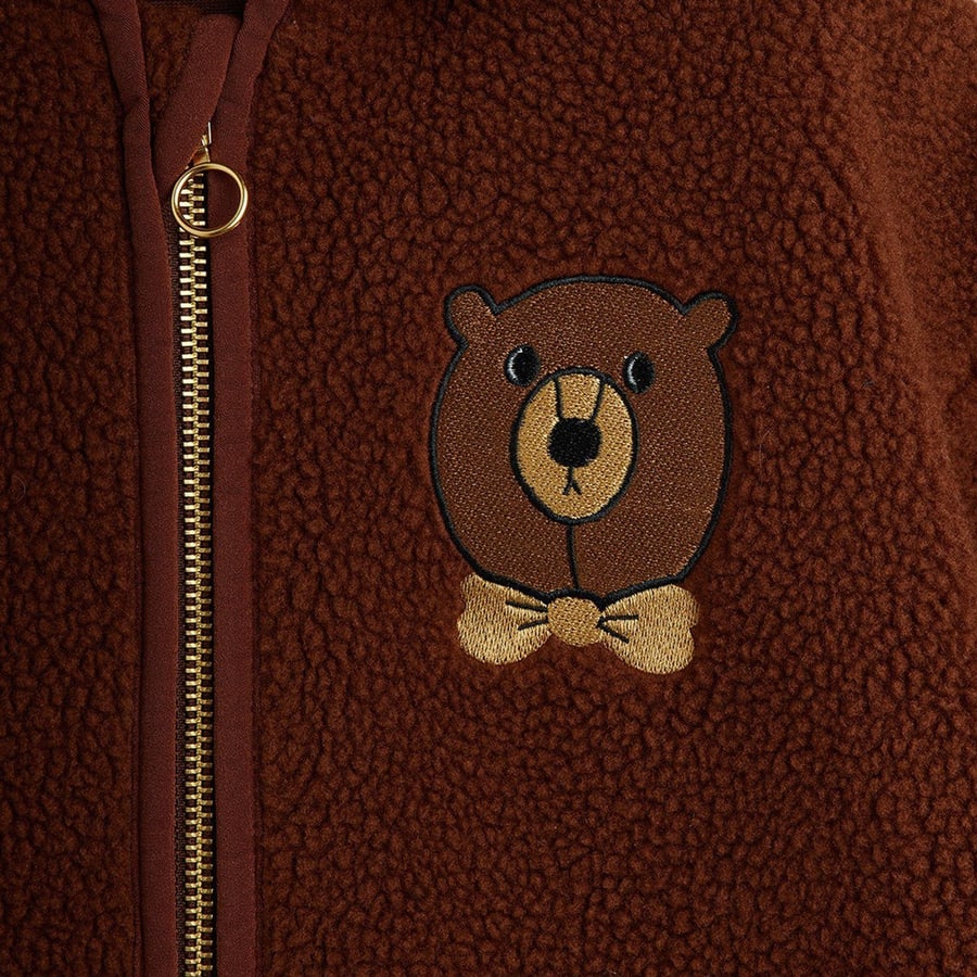 MINI RODINI Giacca Bear in pile, view 3