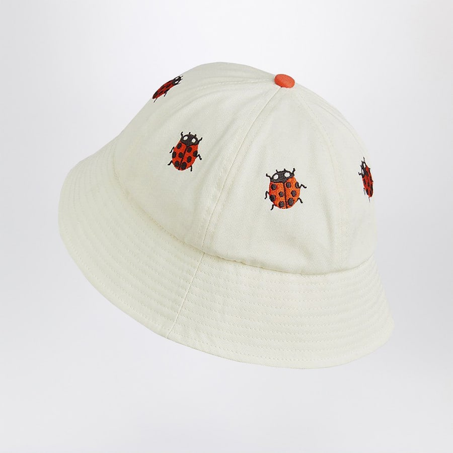 MINI RODINI Cappello bianco con coccinelle, view 2