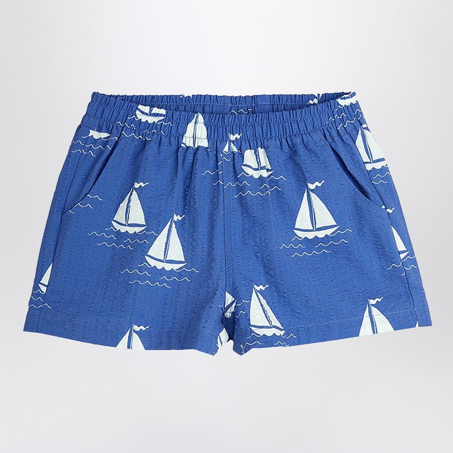 MINI RODINI Shorts blu con barche a vela