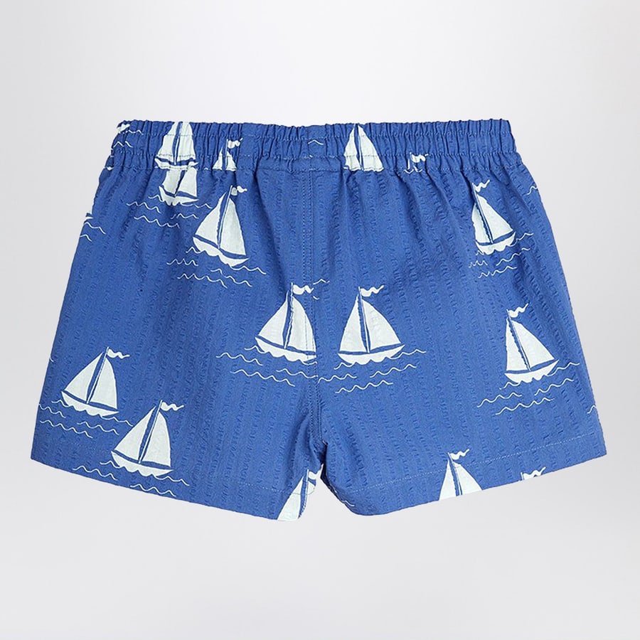 MINI RODINI Shorts blu con barche a vela, view 2