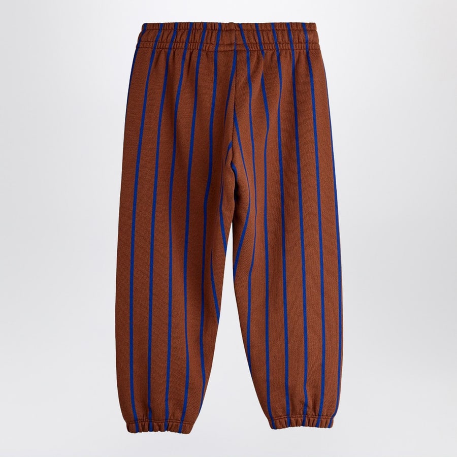 MINI RODINI Pantalone jogging marrone a righe, view 2