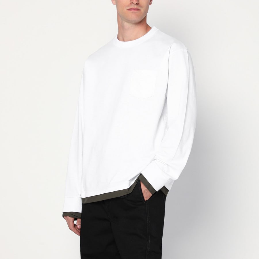 SACAI Maglia bianca in cotone