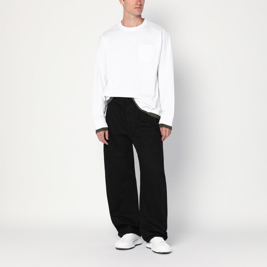 SACAI Maglia bianca in cotone, view 2