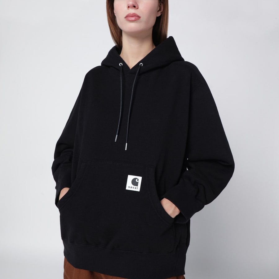 Sacai x Carhartt WIP Felpa con cappuccio nera in cotone, view 5