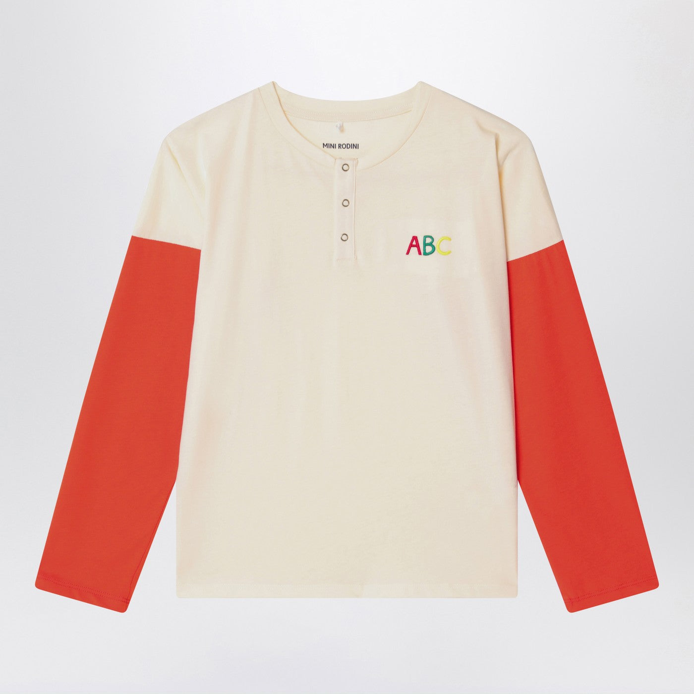 MINI RODINI T-shirt beige chiara in cotone organico