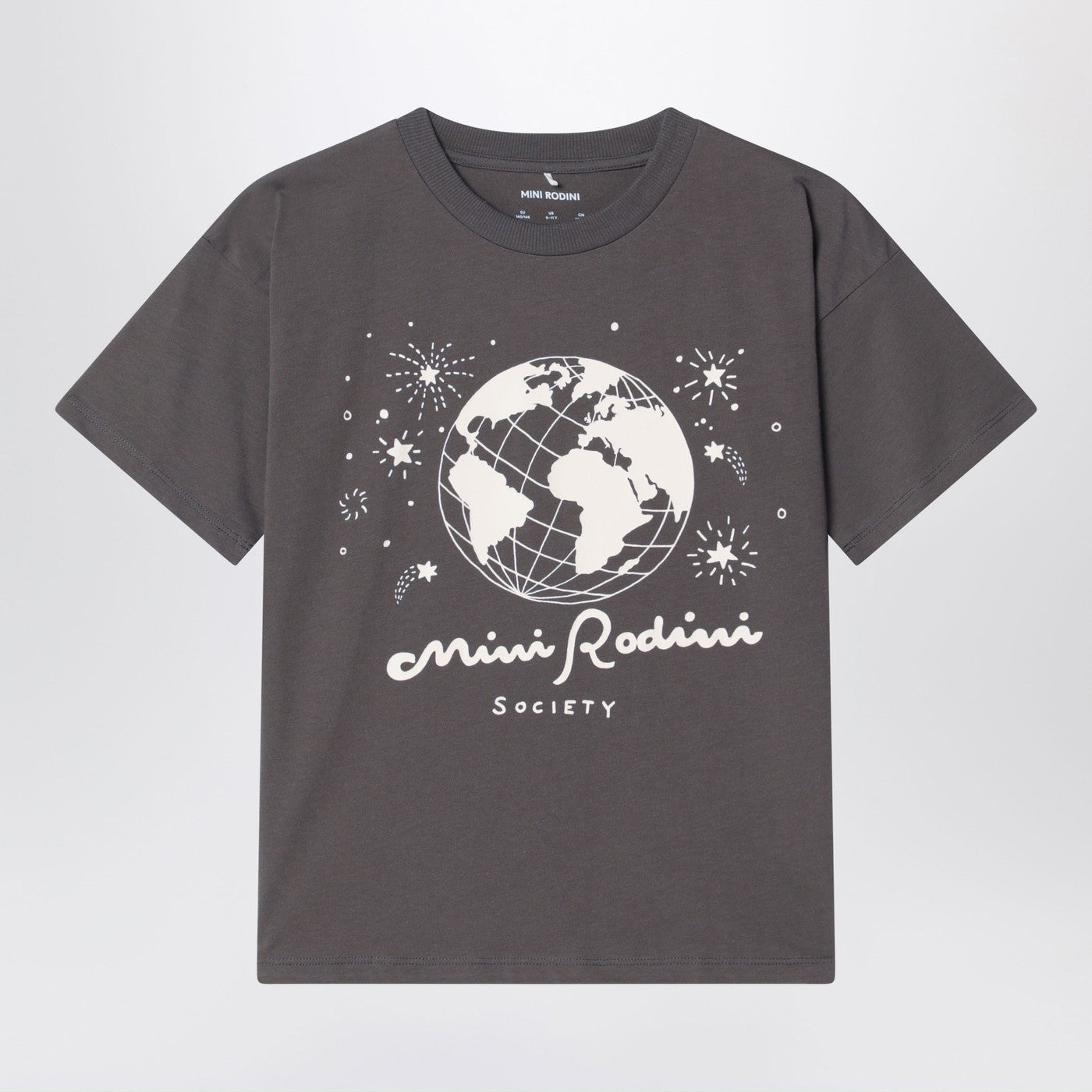 MINI RODINI T-shirt grigia in cotone organico