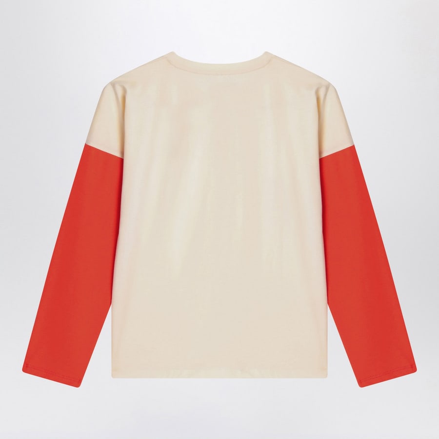 MINI RODINI T-shirt beige chiara in cotone organico, view 2