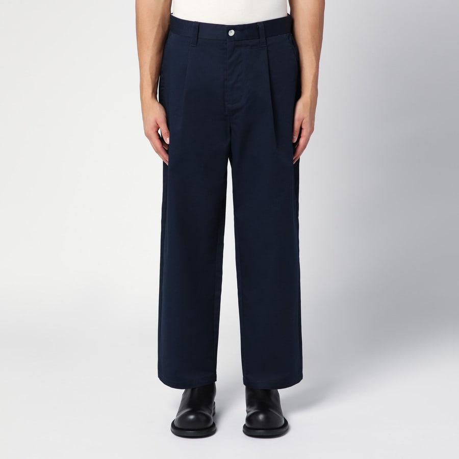 NEW AMSTERDAM Pantalone blu navy in misto cotone