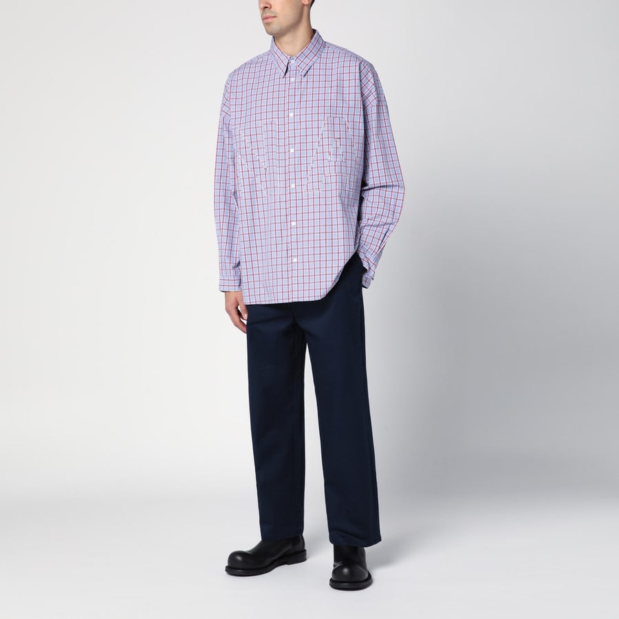 NEW AMSTERDAM Pantalone blu navy in misto cotone, view 2